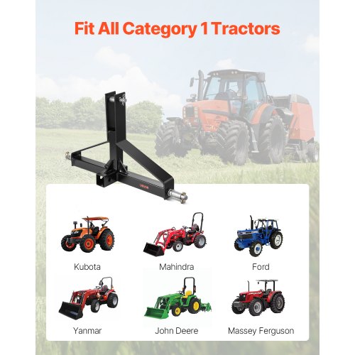 3 Point Trailer Hitch with 2 in Receiver 3pt Quick Hitch Attachment