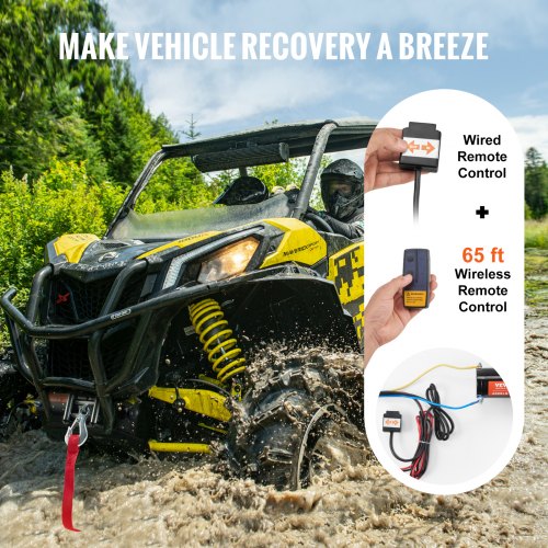 Electric Winch ATV UTV 4000 lb Steel Cable IP55 Waterproof Remote Control