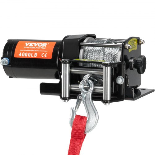 Electric Winch ATV UTV 4000 lb Steel Cable IP55 Waterproof Remote Control
