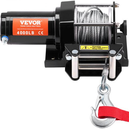 Electric Winch ATV UTV 4000 lb Steel Cable IP55 Waterproof Remote Control