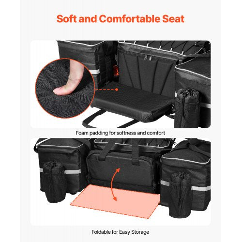 ATV Rear Storage Bag 54L ATV Rear Cargo Bag with 16L Cooler Insulated Bag