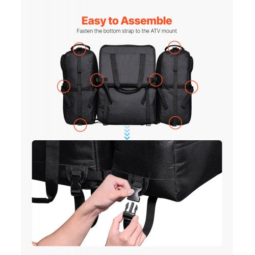 ATV Rear Storage Bag 74L ATV Rear Cargo Bag with Cooler Insulated Bag 600D