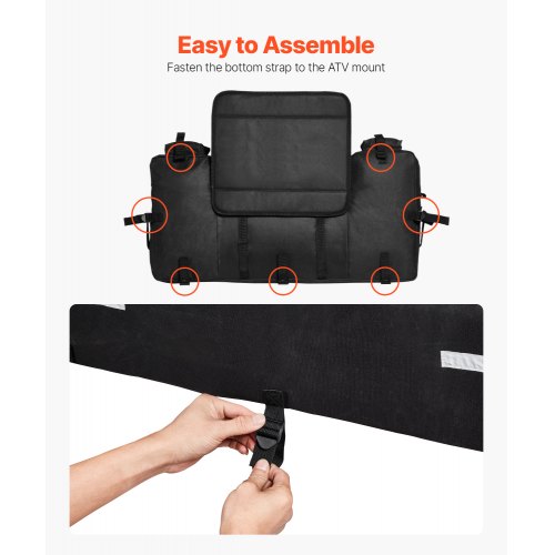 ATV Rear Storage Bag 60L ATV Rear Cargo Storage Bag with Backrest
