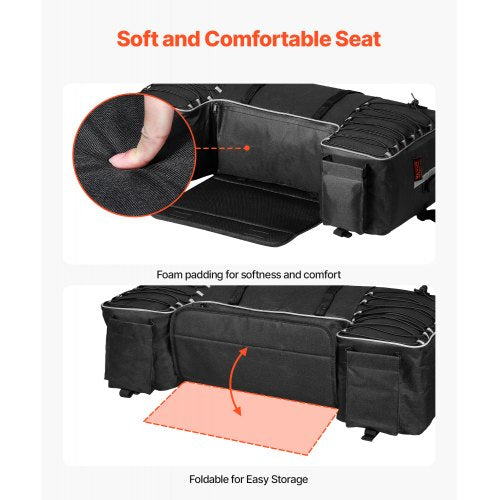 ATV Rear Storage Bag 60L ATV Rear Cargo Storage Bag with Backrest