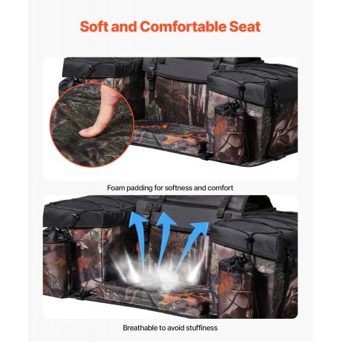 ATV Rear Storage Bag 68L ATV Rear Cargo Bag with Sponge Seat Cushion