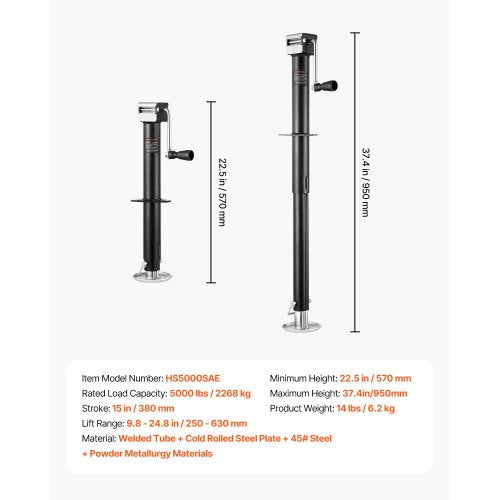 AFrame Trailer Jack 5000 lbs Dynamic Load Capacity Trailer Jack Stand