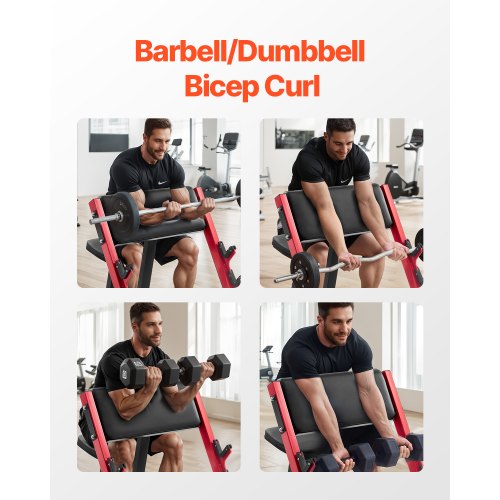 Preacher Curl Bench Strength Training Benches Max load 660 LBS Home Gym