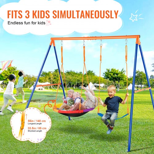 Swing Sets for Backyard 440lbs Load Capacity Swing Set with 1 Saucer Swing