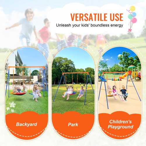 Swing Sets for Backyard 440lbs Load Capacity Swing Set with 1 Saucer Swing