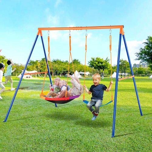 Swing Sets for Backyard 440lbs Load Capacity Swing Set with 1 Saucer Swing