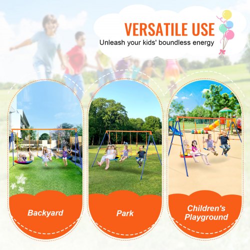 Swing Sets for Backyard 600lbs Load Capacity Swing Set with 1 Saucer Swing