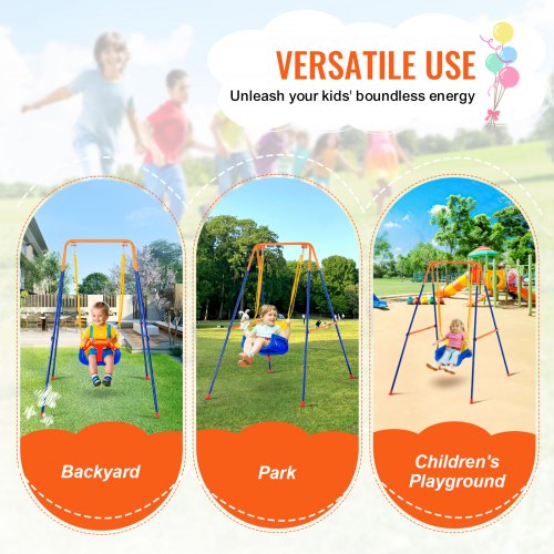 Swing Sets for Backyard 3in1 Toddler Swing Set with 4 Sandbags Foldable