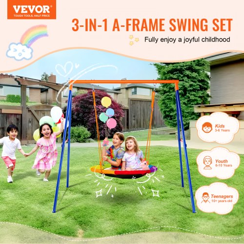 Swing Sets for Backyard 440lbs Load Capacity Swing Set 40 Saucer Swing