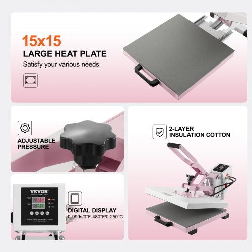 Heat Press 15 x 15 inch Digital Heat Press Machine Slide Out Heat Transfer
