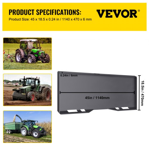 Skid Steer Mount Plate Thick Skid Steer Attachment Plate Steel Quick