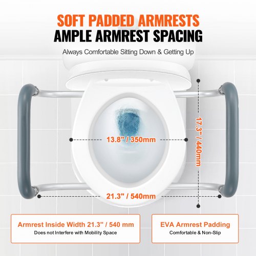 Raised Toilet Seat 35 Height Raised 300 lbs Weight Capacity for Standard Round