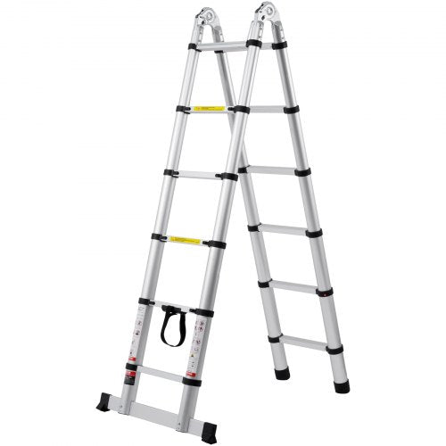 Telescoping Ladder 125FT AShape Aluminum Extension Ladder Lightweight