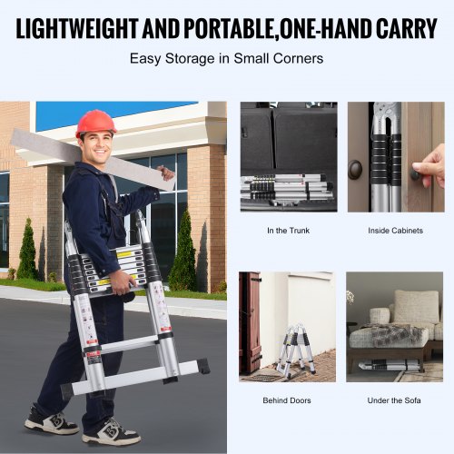 Telescoping Ladder 165FT AShape Aluminum Extension Ladder Lightweight