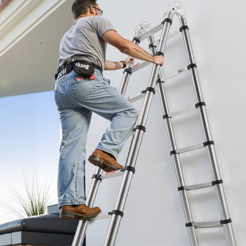 Telescoping Ladder A Frame 165ft Stainless Steel Extension Ladder