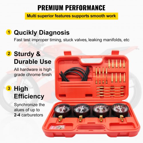 Bestauto Fuel Vacuum Carburetor Synchronize Tool Kit Fuel Vacuum Carburetor