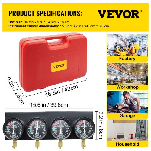 Bestauto Fuel Vacuum Carburetor Synchronize Tool Kit Fuel Vacuum Carburetor
