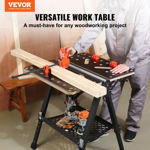 Folding Work Table 2in1 as Sawhorse Workbench 1000 lbs Capacity 7