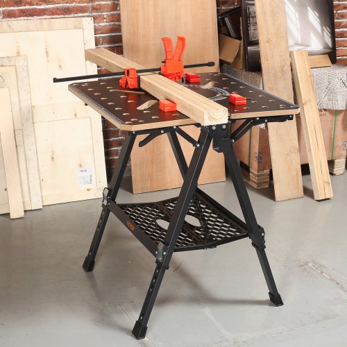 Folding Work Table 2in1 as Sawhorse Workbench 1000 lbs Capacity 7