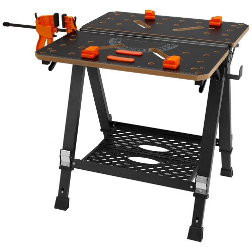 Folding Work Table 2in1 as Sawhorse Workbench 1000 lbs Capacity 7
