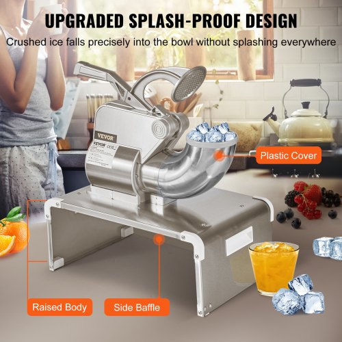 Ice Crushers Machine 661lbs Per Hour Electric Snow Cone Maker with 4