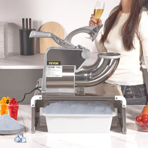 Ice Crushers Machine 661lbs Per Hour Electric Snow Cone Maker with 4
