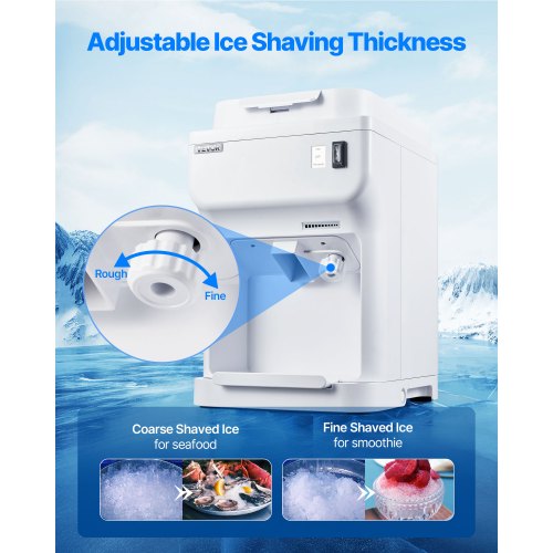 Commercial Ice Shaver Crusher 220lbs Per Hour Electric Snow Cone Maker with 4L