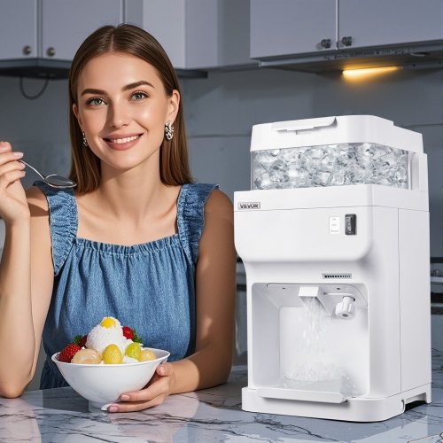 Commercial Ice Shaver Crusher 220lbs Per Hour Electric Snow Cone Maker with 8L