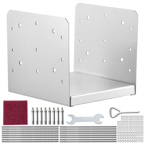 8x 8 Post Base 4Pcs Stainless Steel Adjustable Post Anchor