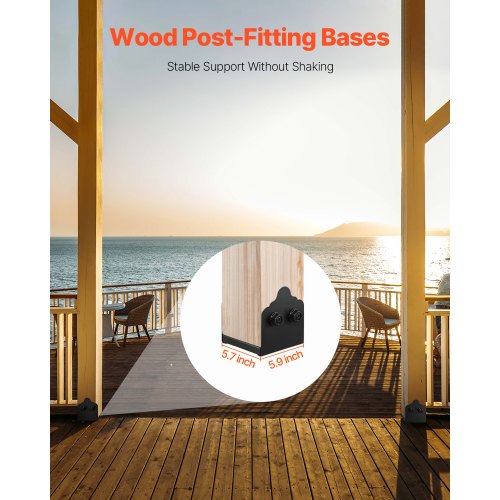 6x6 Post Base 2 Pcs Inner Size 59x555 inch 150x141 mm Post Brackets