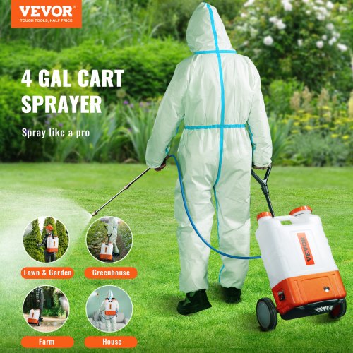 Battery Powered Backpack Sprayer with Cart 094 PSI Adjustable Pressure 4