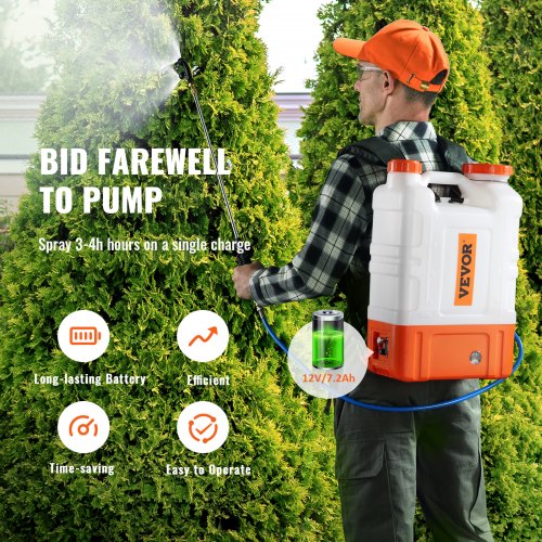 Battery Powered Backpack Sprayer with Cart 094 PSI Adjustable Pressure 4