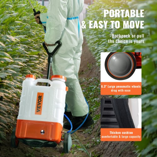 Battery Powered Backpack Sprayer with Cart 094 PSI Adjustable Pressure 4