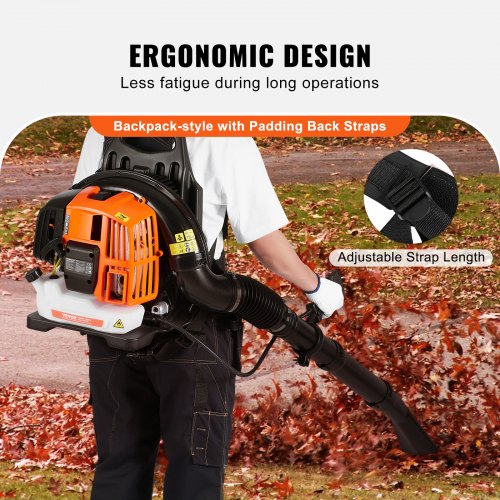 Backpack Leaf Blower 52CC 2Cycle Leaf Blower with 137L Fuel Tank 480CFM