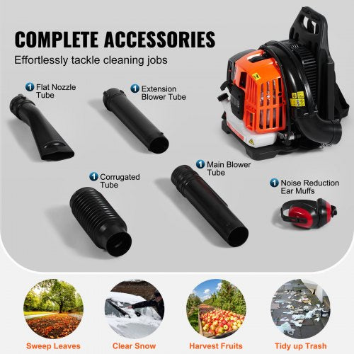 Backpack Leaf Blower 52CC 2Cycle Leaf Blower with 137L Fuel Tank 480CFM