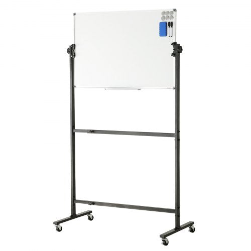 Rolling Magnetic Whiteboard Doublesided Mobile Whiteboard 36x24 Inches