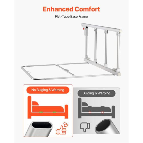 Foldable Bed Rail for Elderly 38 in Bedside Assist Rail with Fixing Strap