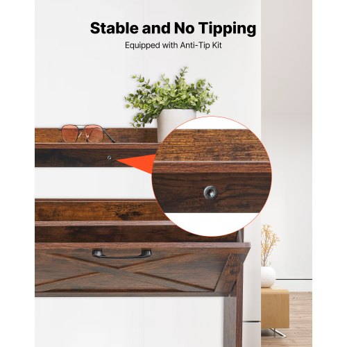 Shoe Cabinet with 4 Flip Drawers Farmhouse Shoes Storage Cabinet with Wood