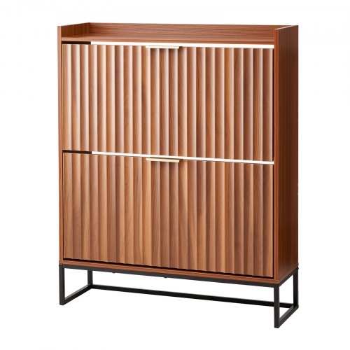 Shoe Cabinet with 2 Flip Drawers MidCentury Shoes Storage Cabinet with 2 Flip