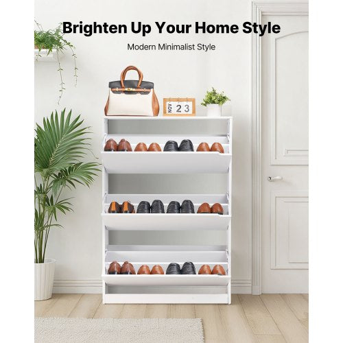 Shoe Cabinet with 3 Flip Drawers Modern Shoes Storage Cabinet with 3 Flip