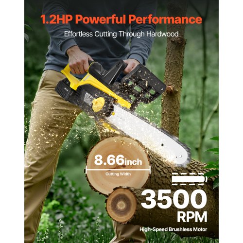 Cordless Chainsaw 20V 12Inch Brushless Chainsaw Battery Powered 40Ah