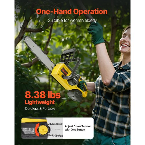 Cordless Chainsaw 20V 12Inch Brushless Chainsaw Battery Powered 40Ah