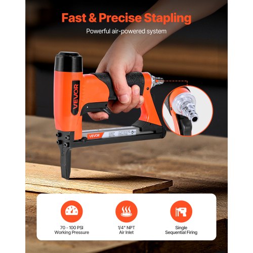 Pneumatic Staple Gun 20 Gauge LongNose Upholstery Stapler for 50 Series