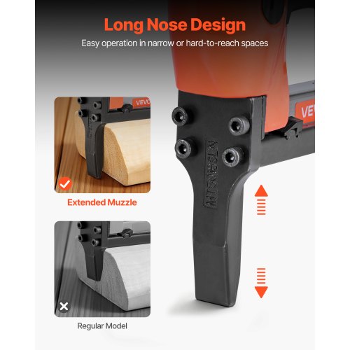 Pneumatic Staple Gun 20 Gauge LongNose Upholstery Stapler for 50 Series