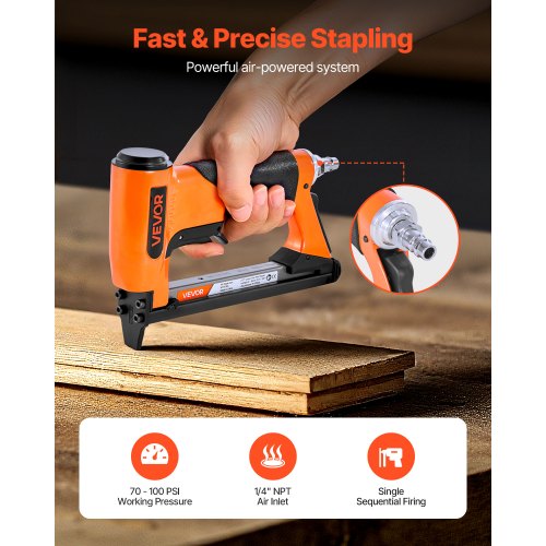 Pneumatic Staple Gun 20 Gauge Air Upholstery Stapler for 50 Series Fine