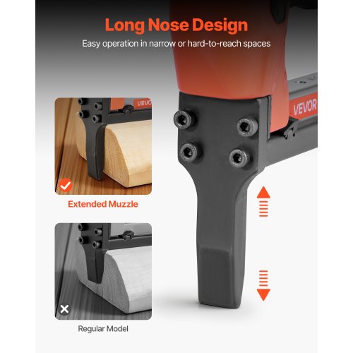 Pneumatic Staple Gun 21 Gauge LongNose Upholstery Stapler for 80 Series